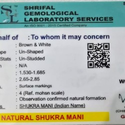 Shukra Mani Stone Certified-10.78 carat Shukra Mani Stone Certified-10.78 carat