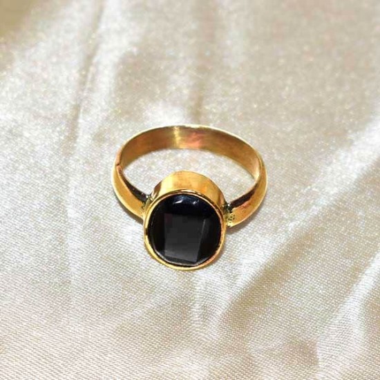 Larimar Stackable Gemstone Silver Ring - Black Star Opal