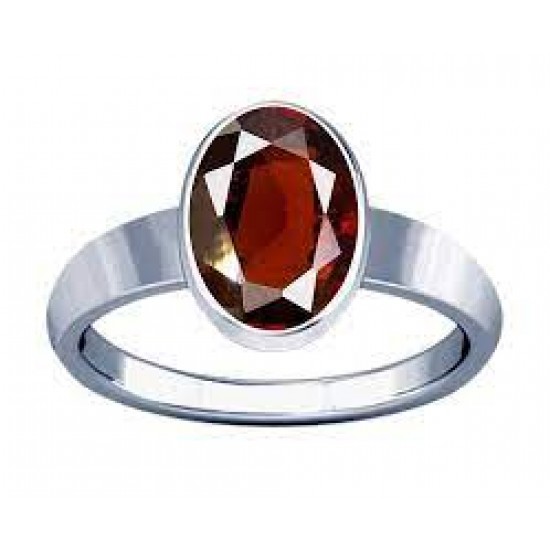 NATURAL HESSONITE GARNET GOMED SILVER RING LOOSE UNHEATED UNTREATED 5.25 RATTI TO 7.25 RATTI A+GEMSTONE FOR WOMEN AND MEN