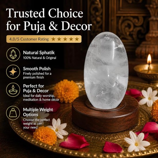 Sphatik Shivling (Oval Shape) – 85.94 Gram Natural Crystal